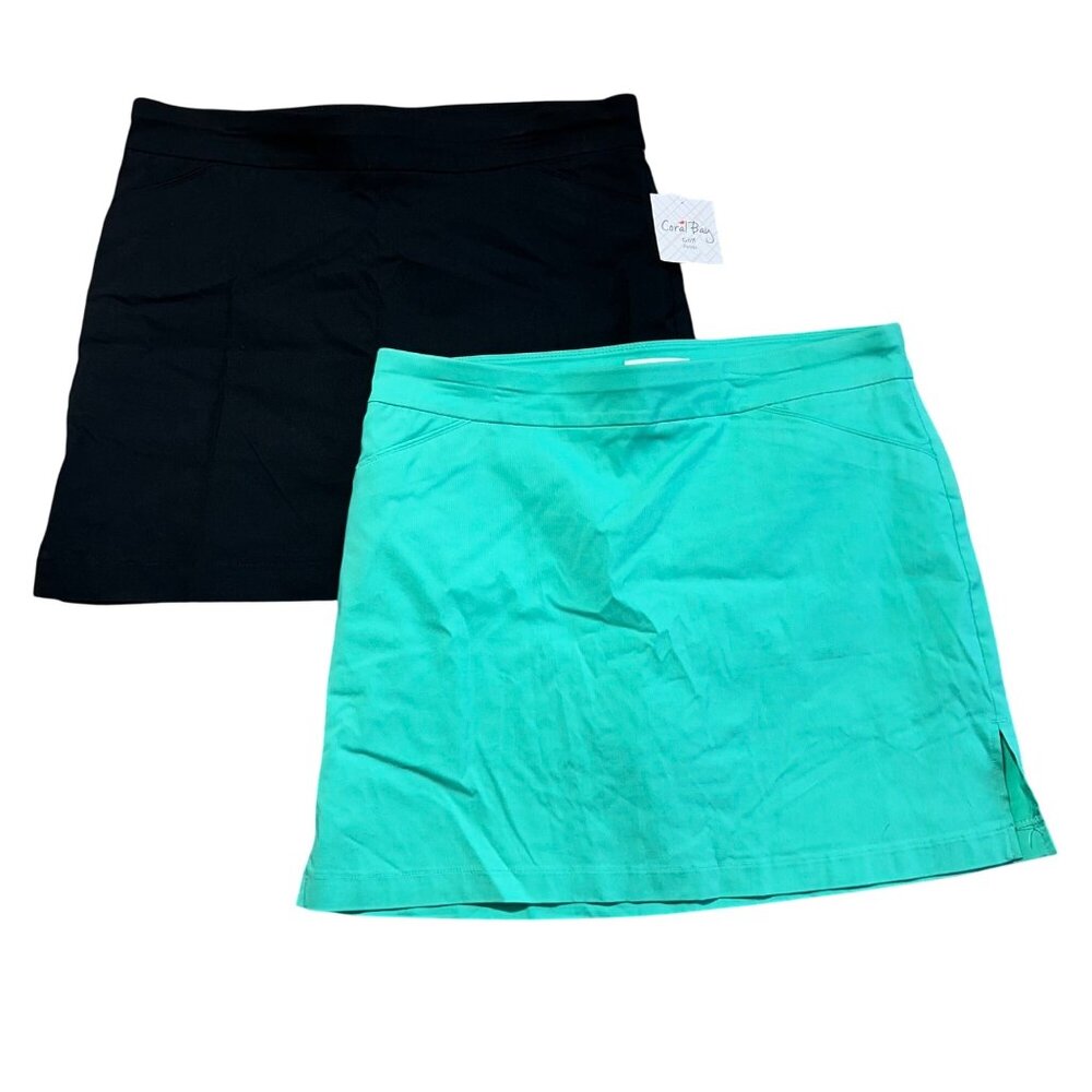CORAL BAY Bundle 2 Women's Sz 16 P Skorts Golf, Tennis,UPF 50 NWT